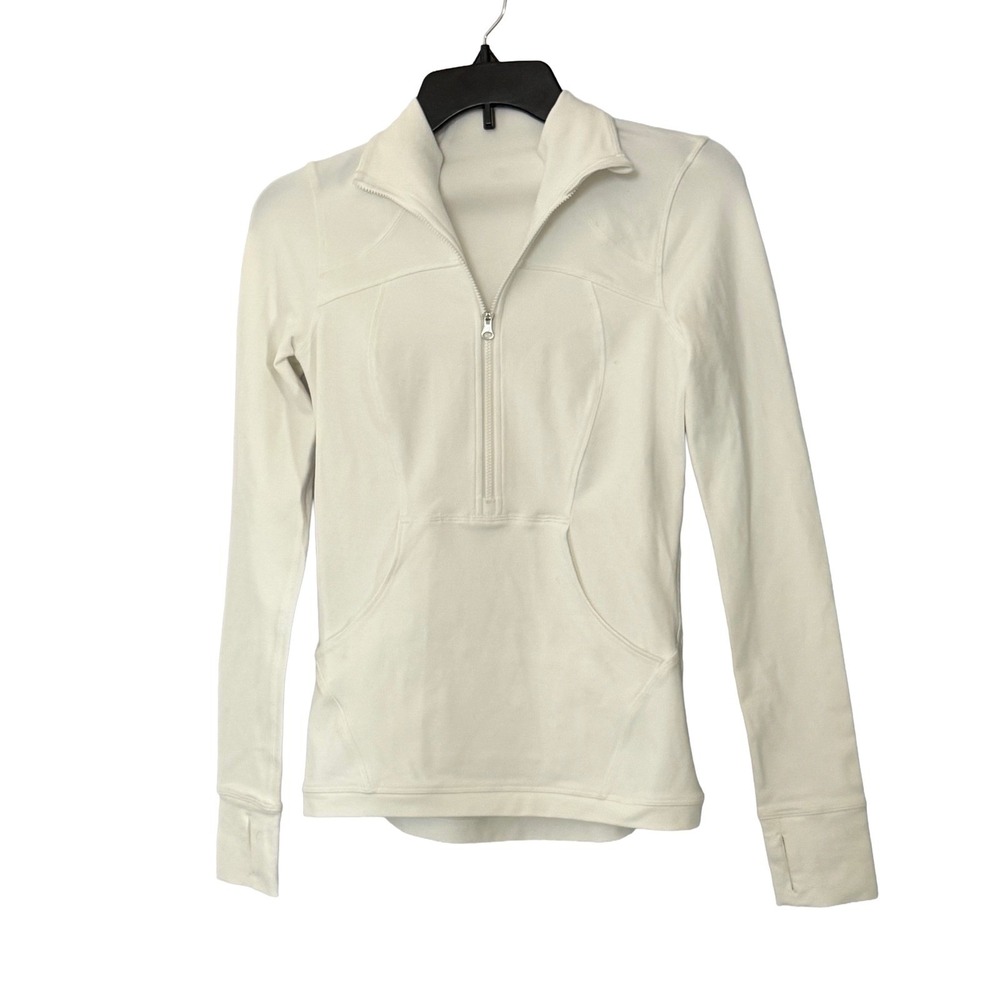 Lululemon Define Jacket in White Half Zip Pullover - 4 Active Luon